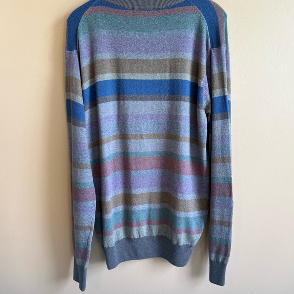 NWT PETER MILLAR Stripe Pullover Sweater size Medium Wool Cashmere Blend $245 - Picture 5 of 8
